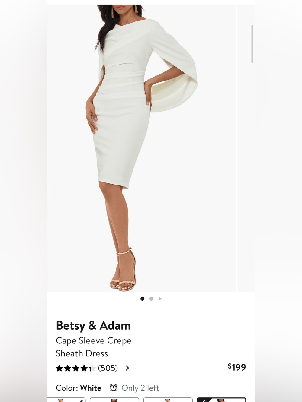 Betsy & Adam White Draped Mini Dress